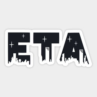 Eta Cityscape Letters Sticker